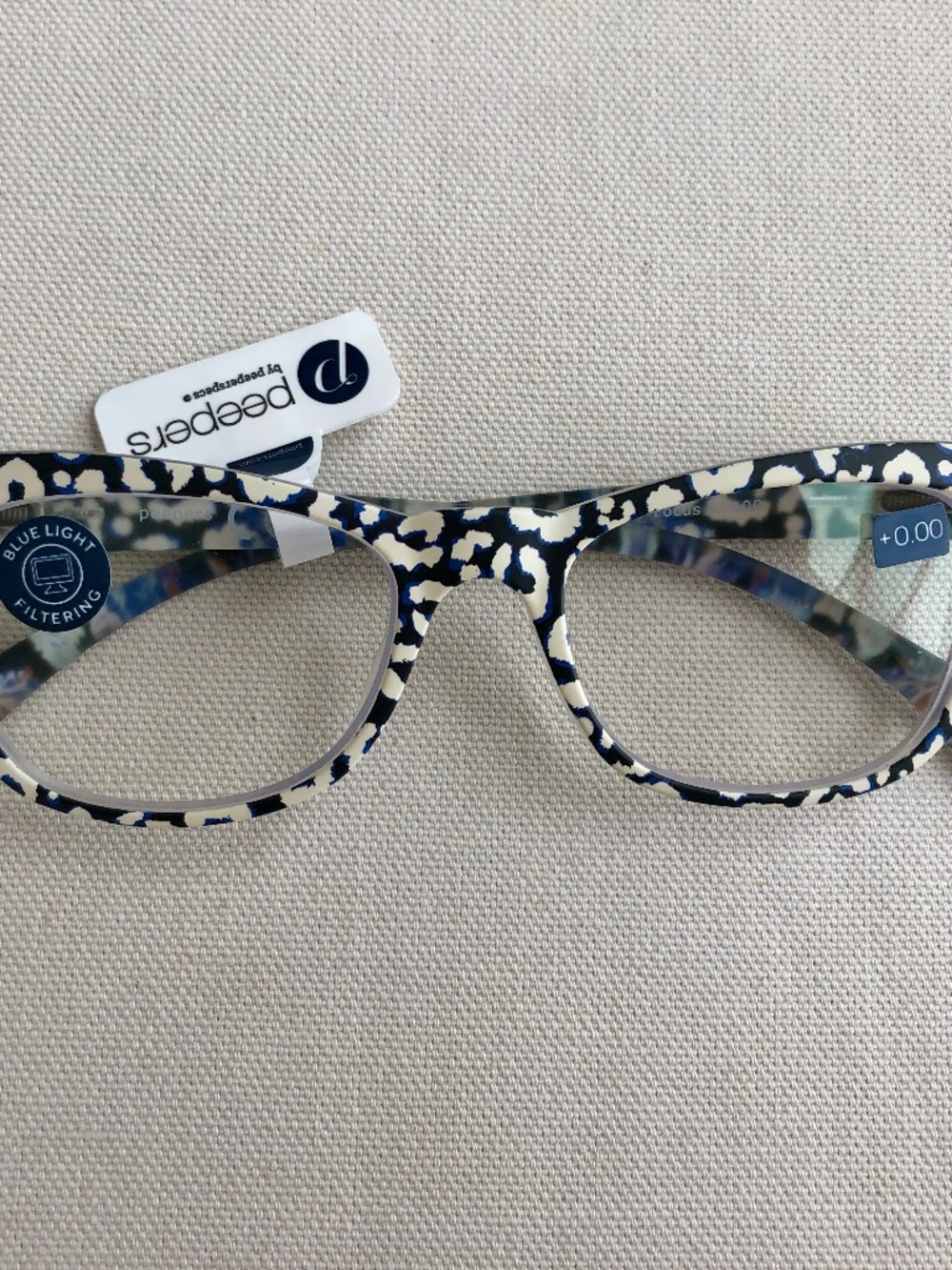 NEW BLACK & WHITE LEOPARD PEEPERS BLUE LIGHT FILTERING GLASSES - Picture 1 of 5